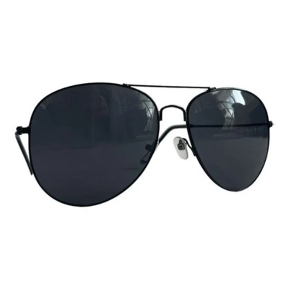 AVIATOR Sunglasses Black Metallic Frame Black Smoke Lens Polarized Sunglasses